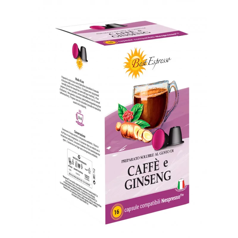 Ginseng Capsules Compatibles Machine à Café Nespresso® x16