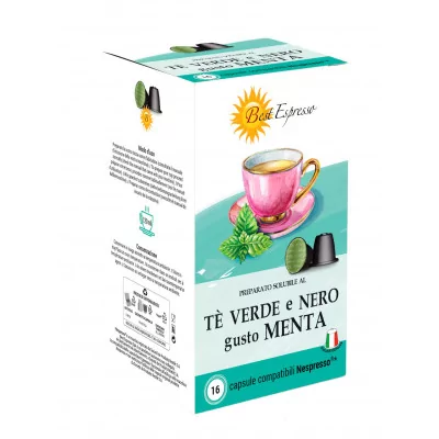Thé Noir Goût Menthe Capsules Compatibles Machiné à Café Nespresso® x16
