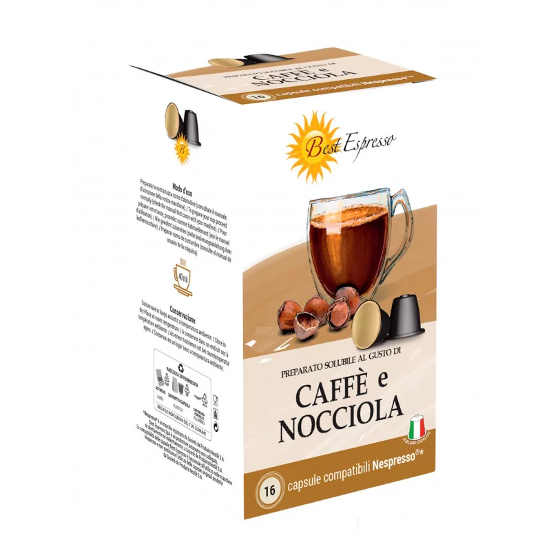Noisette Capsules Compatibles Machiné à Café Nespresso® x16