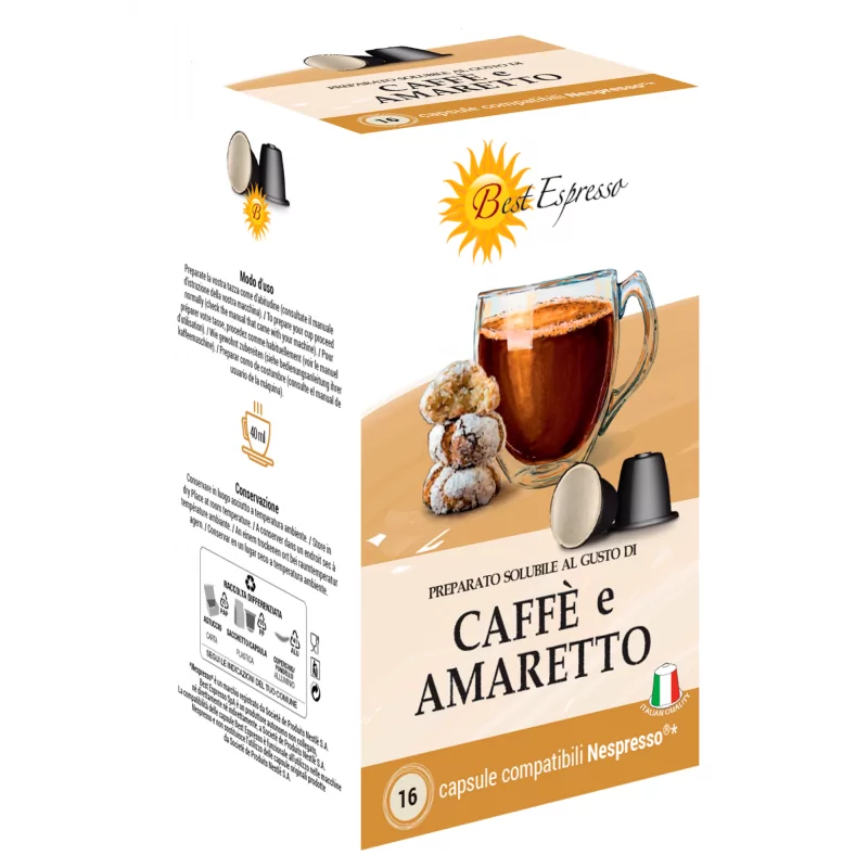 Amaretto Capsules Compatibles Machiné à Café Nespresso® x16