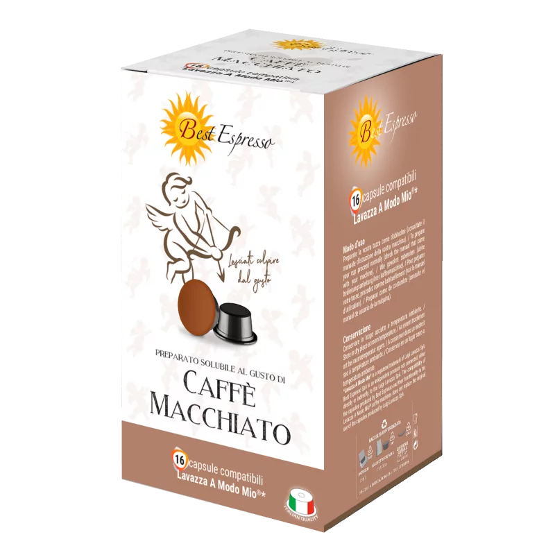 Macchiato Capsules Compatibles Machine à Café Lavazza Modo Mio® x16