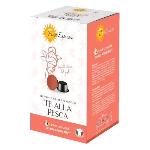 Thé Pêche Capsules Compatibles Machine à Café Lavazza Modo Mio® x16