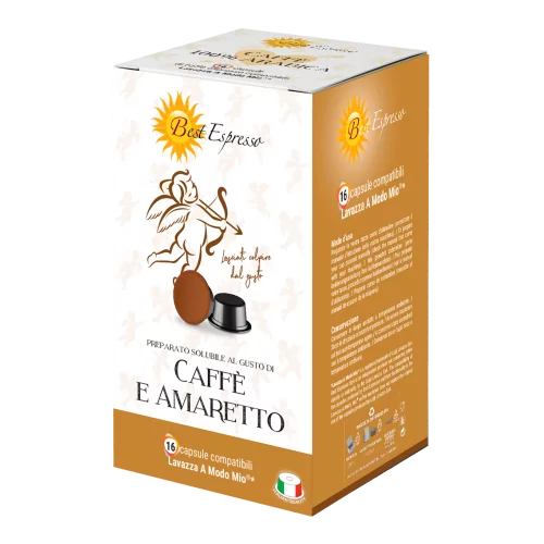 Amaretto Capsules Compatibles Machine à Café Lavazza Modo Mio® x16