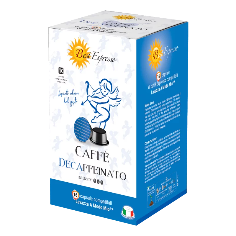 Décaféiné Capsules Compatibles Machine à Café Lavazza Modo Mio® x16