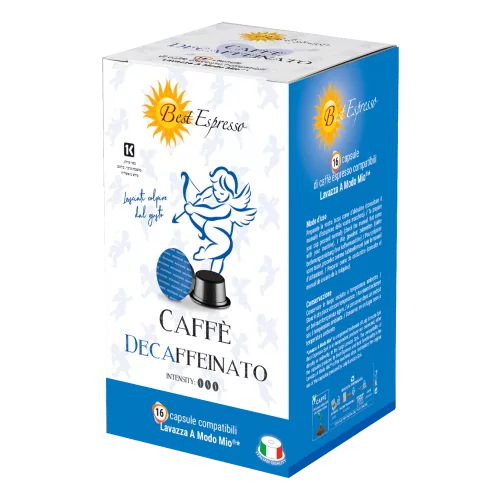 Décaféiné Capsules Compatibles Machine à Café Lavazza Modo Mio® x16