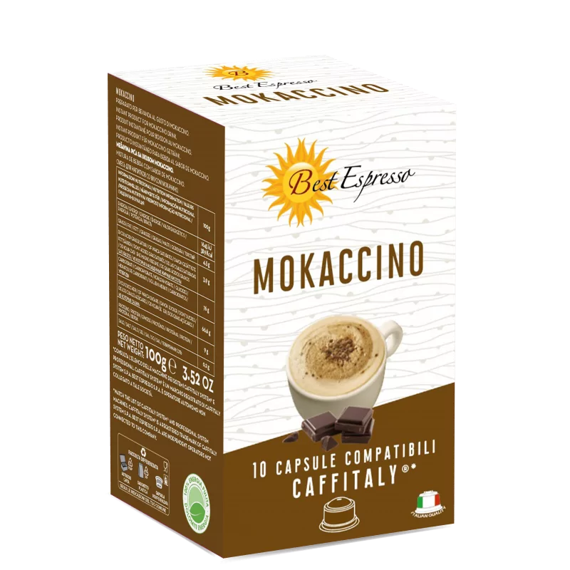 Capsule Café au Lait Mokaccino Compatible Machine à Café Caffitaly® x10