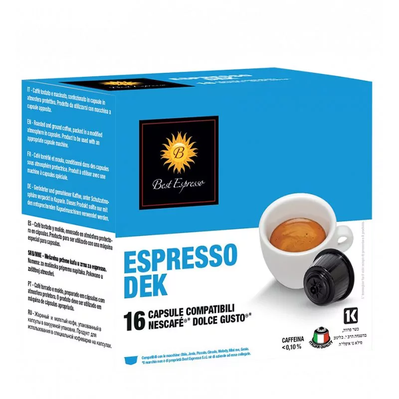 x16 Café Descafeinado Deka Compatible Dolce Gusto® Cafetera