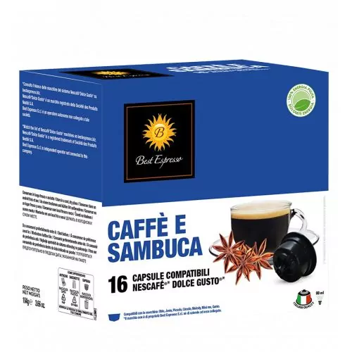 x16 Sambuca Capsule Café Compatible Machine à Café Dolce Gusto®