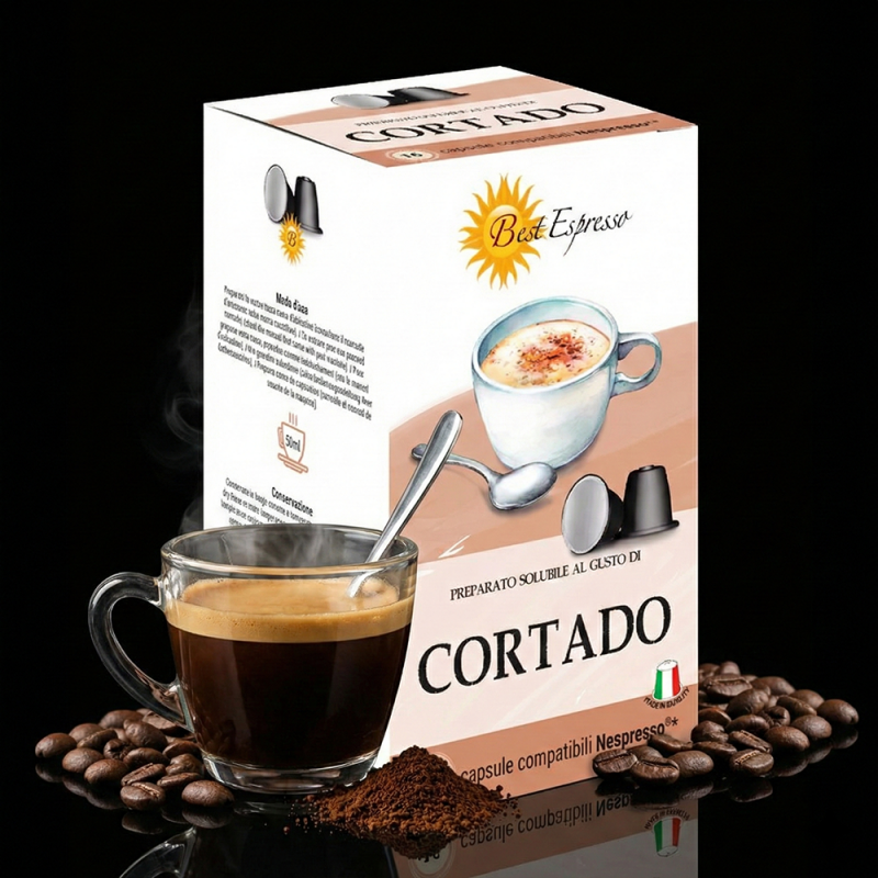 x16 Café Macchiato Cortado Capsule Compatible Nespresso® Café Fort
