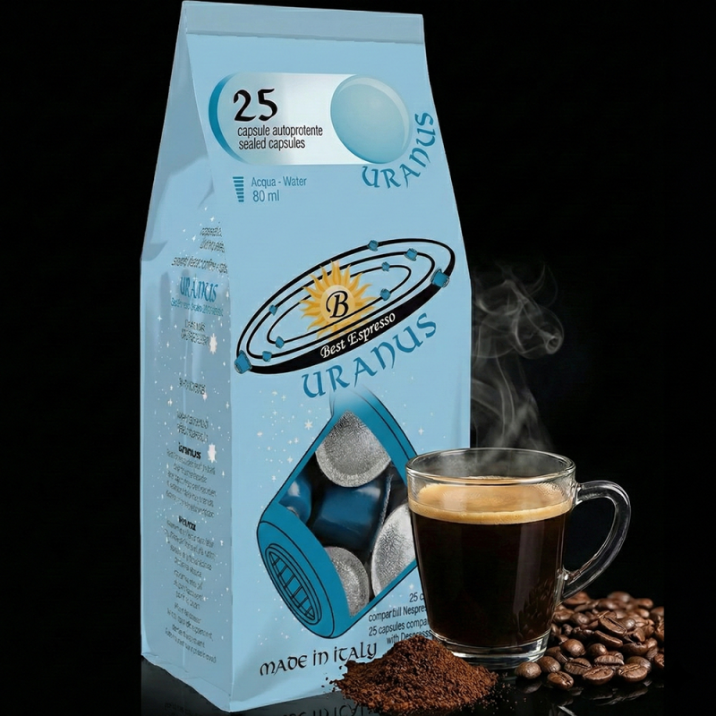 x25 Café Uranus Décaféiné Capsule Compatible Nespresso® Café Doux