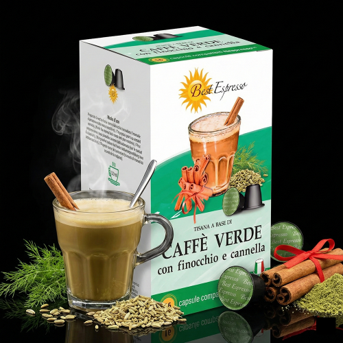x16 Café Vert Fenouil et Cannelle Compatibles  Machine à Café Nespresso®