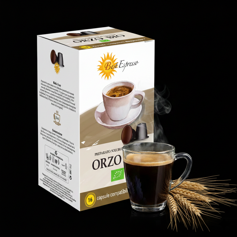 x16 Café Orge Bio Soluble Compatibles Nespresso® Café sans Caféine