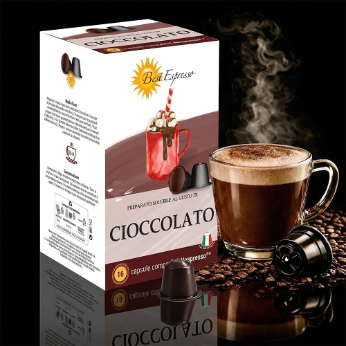 x16 Capsules Nespresso Chocolat Compatibles® Chaud et Intense