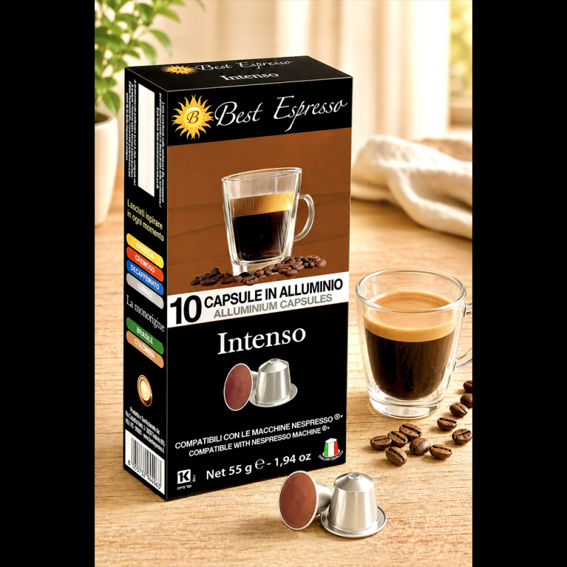 x10 Café Intenso Capsule Compatible Nespresso® Goût intense