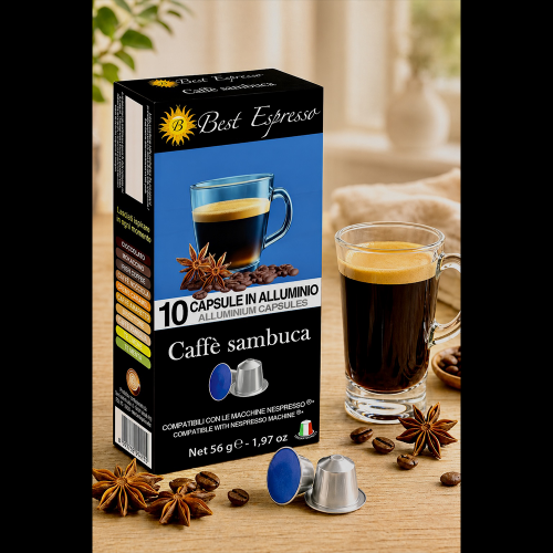 x10 Café Sambuca Capsule Compatible Nespresso® Goût Anis Intense