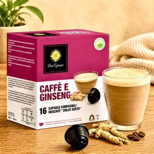 x16 Café Ginseng Capsule Compatible Dolce Gusto® Café énergisant