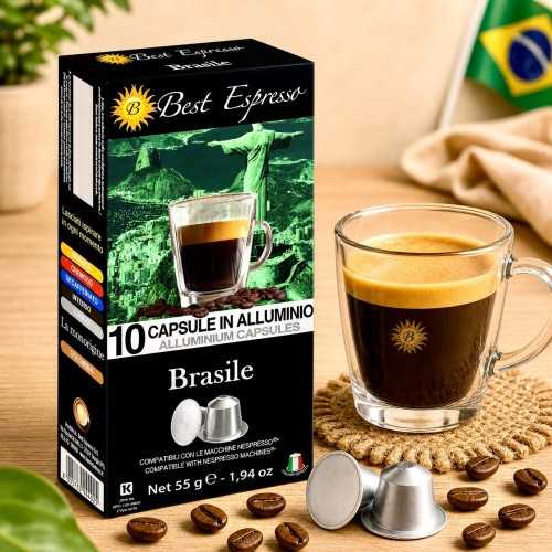 x10 Café Brésilien Compatibles Machine à Café Nespresso®