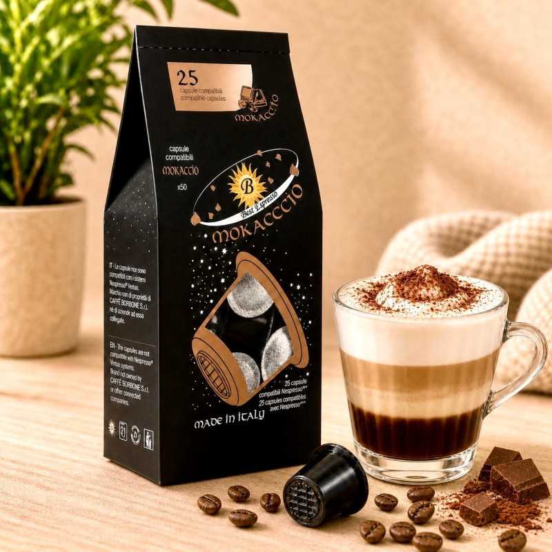 x25 Mokaccino Capsule Compatible Nespresso® Chocolat et Lait