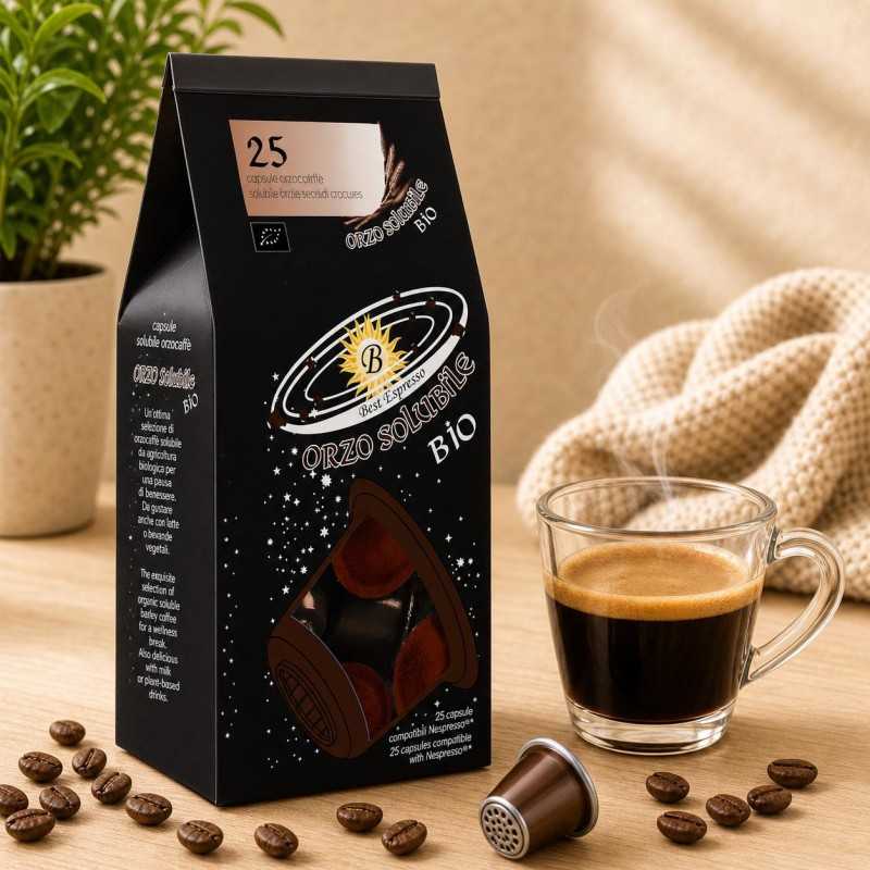 x25 Café Orzo Bio Capsules Compatibles avec Nespresso®