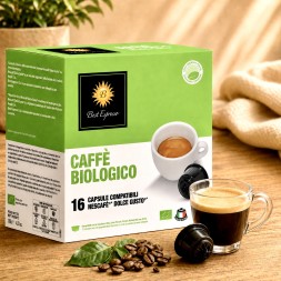 x16 Capsules Café Bio 100% Arabica Compatibles Dolce Gusto® Goût équitable