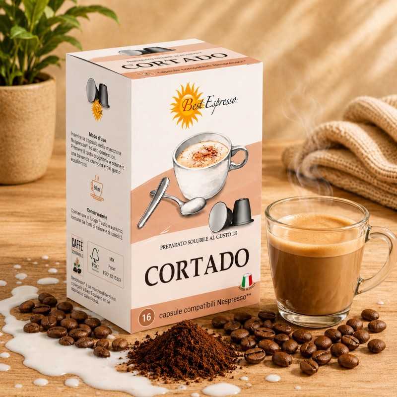 Macchiato Cortado Capsules Compatibles Machiné à Café Nespresso® x16