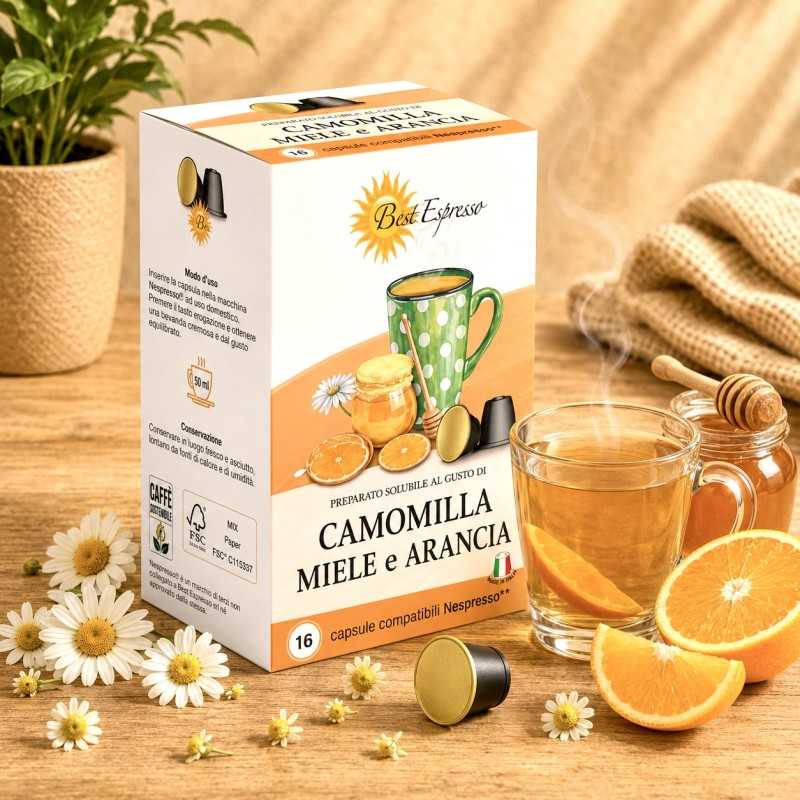 x16 Thé Camomille Miel Orange Compatibles Machine à Café Nespresso®