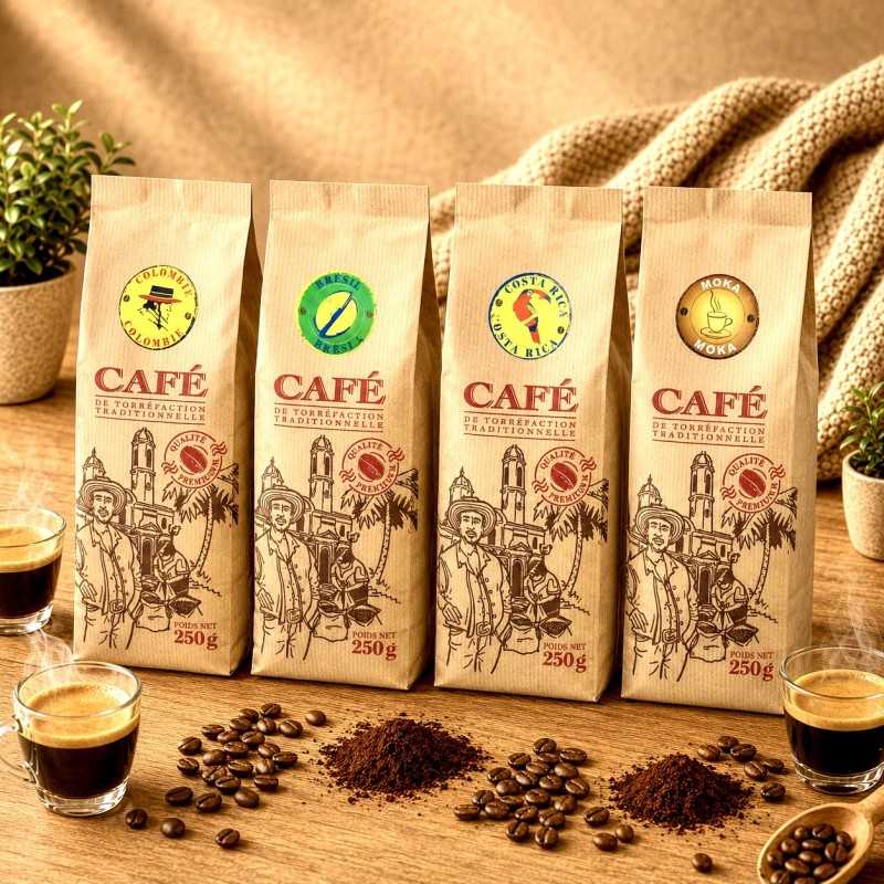 PACK 1Kg CAFES GRAND CRU GRAINS 250gx4