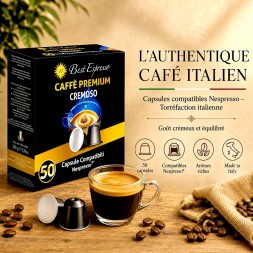 x50 Capsules Café Prémium Cremoso compatibles Nespresso® Crémeux