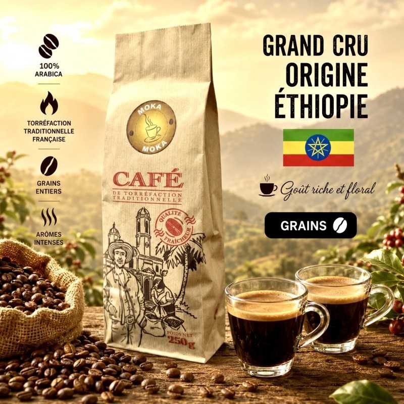 250g Moka Ethiopie Café Grain