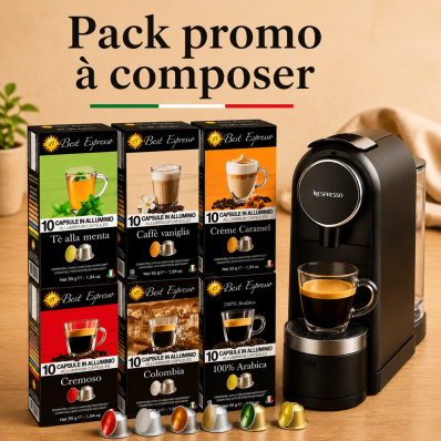 Pack Promo 100 Capsules Compatibles Nespresso® à Composer