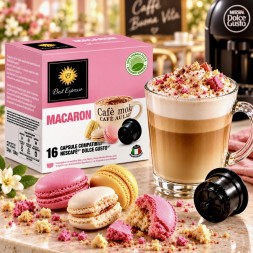 x16 Café Macaron Capsules Compatibles Machine à Café Dolce Gusto®