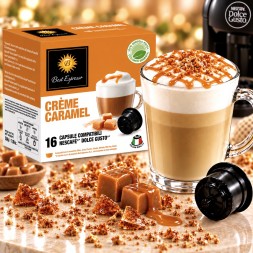 x16 Café Crème Caramel Capsules Compatibles Dolce Gusto® Café Gourmand