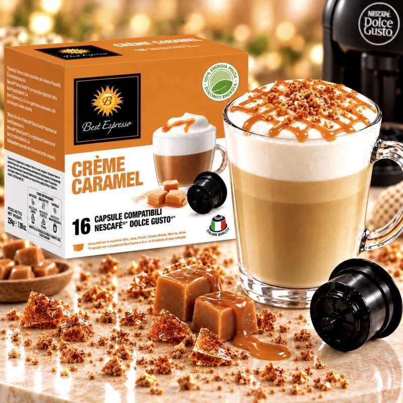 x16 Café Crème Caramel Capsules Compatibles Dolce Gusto® Café Gourmand