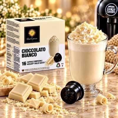 x16 Chocolat Blanc Capsules Compatibles Dolce Gusto® Gourmand et Onctueux