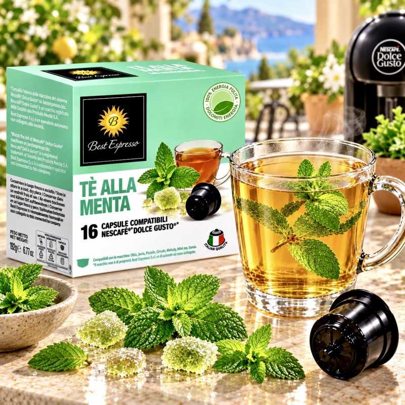 x16 Thé à la Menthe Capsule Compatible Dolce Gusto® Intense et Frais