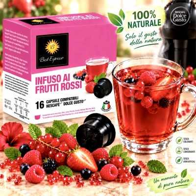 x16 Infusion Fruits Rouges Compatibles Machine à Café Dolce Gusto®