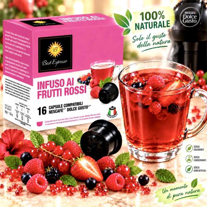 x16 Infusion Fruits Rouges Compatibles Machine à Café Dolce Gusto®