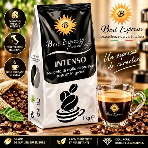 1kg Café Intenso en Grains Best Espresso 1kg : l'intensité italienne